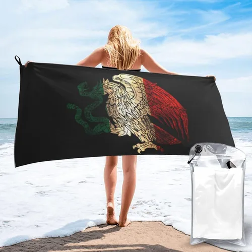 Miniatura 11 de Toallas de baño grandes con la bandera mexicana de México para mujeres y hombres, toallas de baño de secado rápido, toallas de playa súper Bandera