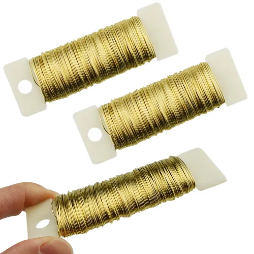 Miniatura 22 de HAHIYO Alambre Negro de Calibre 22 - 1 Rollo, 38 Yardas (115 Pies) Alambre Floral Flexible para Manualidades, Coronas de Navidad, Arreglos