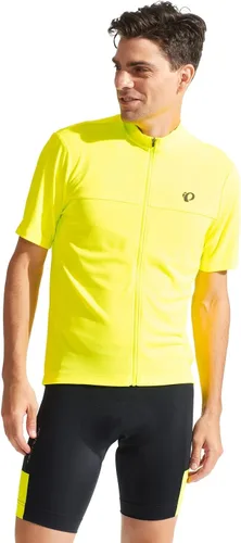 PEARL IZUMI Camiseta de ciclismo de manga corta para hombre cremallera completa con tela reflectante