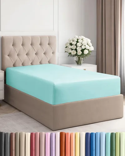 Sábana Bajera Tamaño Individual - Sábana Inferior Solamente - Ropa de Cama de Lujo Hotel Ultrasuave con Bolsillos Profundos de 8-16 Pulgadas - 22 -