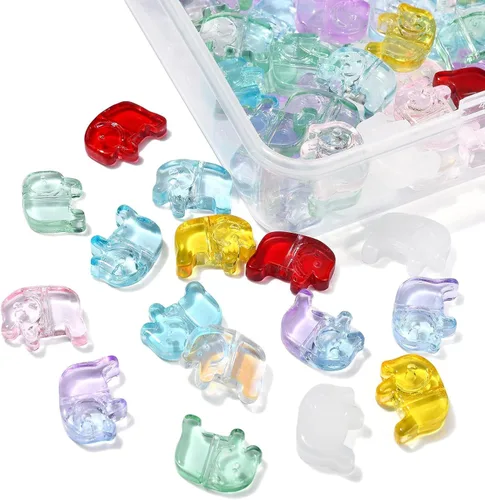 Miniatura 22 de LiQunSweet 100 cuentas de cristal checo transparentes de 10 colores, cuentas sueltas de hoja de trébol para hacer joyas y manualidades, 0.295 x