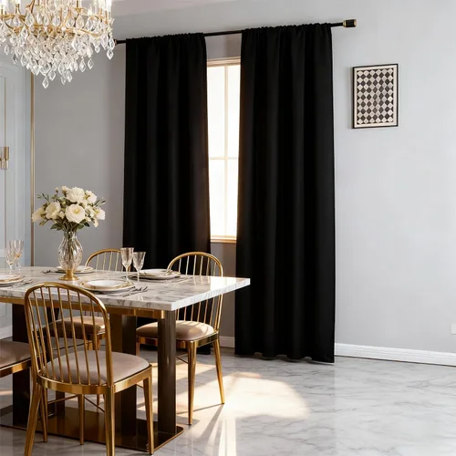 Miniatura 87 de IGEMAEVE Cortinas 100% opacas de 108 pulgadas de largo para dormitorio, juego de 2 paneles de cortinas opacas con bolsillo para barra y pestaña