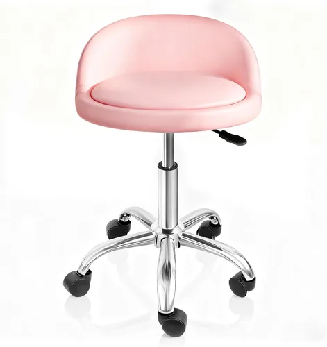 Miniatura 9 de SUPER DEAL Silla giratoria hidráulica ajustable para salón, taburete de masaje facial, tatuaje, spa médico con respaldo y ruedas, color negro