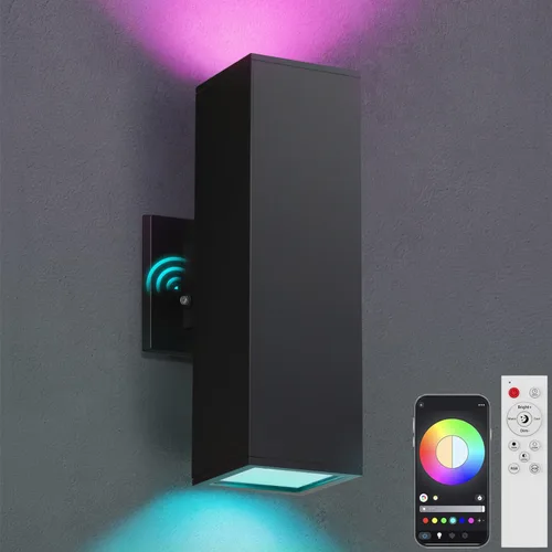 Miniatura 14 de Iluminación Exterior de Anochecer a Amanecer Paquete de 2, Luces de Pared Exteriores Modernas Negras Accesorios de Iluminación Exterior Montaje