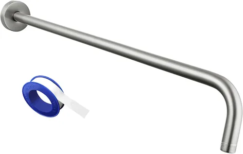 Miniatura 17 de Brazo de ducha Voolan con brida y cinta de teflón, brazo de extensión de cabezal de ducha para baño con ducha fija, acero inoxidable sólido, montado
