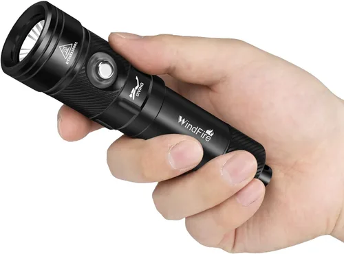 Miniatura 7 de Linterna de buceo WindFire, linterna impermeable para buceo 262 pies bajo el agua, linterna recargable para snorkel con 4 modos y indicador