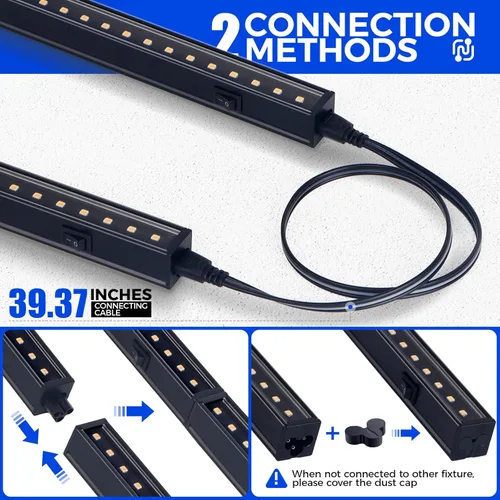 Miniatura 7 de Barrina Luces de Crecimiento para Plantas de Interior, Espectro Completo de Luz Solar, Bombillas de Luz de Crecimiento LED con Cubierta Negra, Tira
