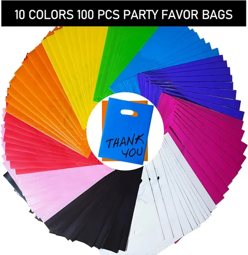 Miniatura 5 de Bolsas de Golosinas, 100 PCS 6" x 8" Bolsas de Favor para Fiestas, Bolsas de Agradecimiento, Pequeñas Bolsas de Regalo para Niños, Bolsas de Bolsas