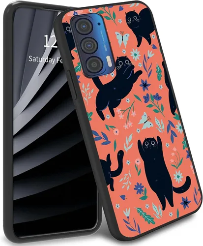 Miniatura 18 de Funda delgada para Moto Edge 2021 TPU con diseño de hojas de arte, cubierta de protección de cuerpo completo de goma de gel suave para Motorola Edge