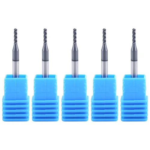 Miniatura 5 de Fresa de punta de bola ISB, diámetro de 1/16", diámetro de vástago de 1/8", brocas de carburo de grano micro de 4 canales para fresadora CNC