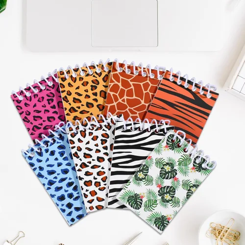Miniatura 6 de Dianelhall 24 cuadernos pequeños de animales salvajes, cuadernos pequeños de bolsillo en espiral, animales de la selva, leopardo, guepardo