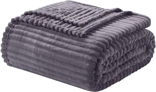 Miniatura 17 de Nestl Manta azul tamaño Queen para cama - Mantas acogedoras y cálidas para mujeres, mantas de felpa grande de vellón para niñas, azul piedra, 90 x