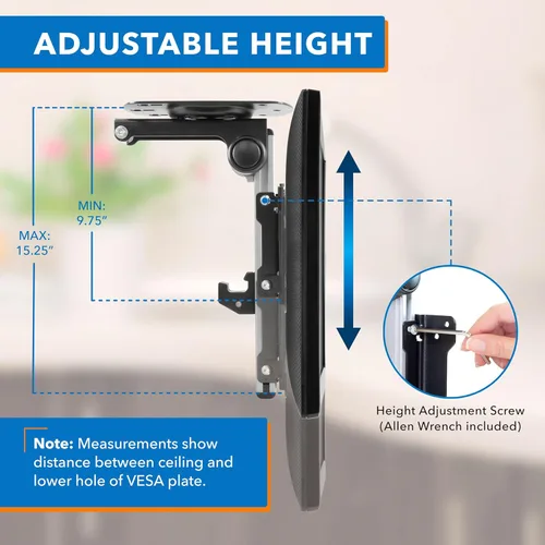 Miniatura 4 de Mount-It! Soporte para TV y monitor abatible y para gabinete y techo para cocinas, RV y espacios pequeños Para pantallas de 13–37 pulgadas VESA