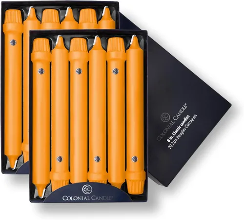 Miniatura 47 de Colonial Candle Vela cónica sin perfume, colección Handipt, ámbar, 12 pulgadas, paquete de 12, hasta 10 horas de combustión
