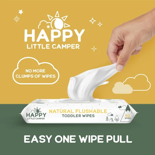 Miniatura 5 de Happy Little Camper Pañales desechables naturales para bebés, ultraabsorbentes, talla 1 - hipoalergénicos, sin perfume y sin cloro (200 unidades)
