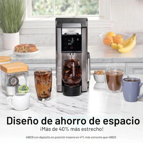 Miniatura 3 de Hamilton Beach FlexBrew Advanced 5-en-1 Cafetera Térmica Programable de 12 Tazas de Goteo y Porción Individual para Café Caliente y Helado, Depósito