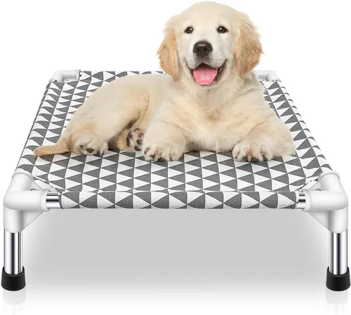 Kuntrust Cama Elevada para Perros de Exterior Actualizada Catre para Mascotas Elevado Cama Refrescante para Cachorros Cama Elevada para Perros para
