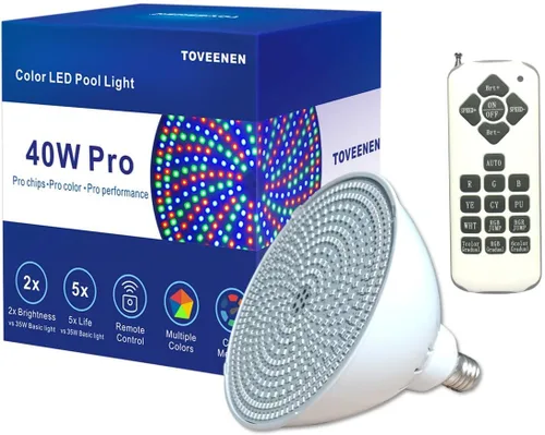 Bombilla LED de piscina para piscina enterrada 120 V 40 W PRO cambio de color luces de piscina para Pentair Hayward Piscina bombilla reemplazo
