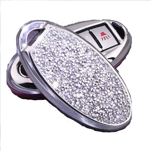 ROYALFOX(TM Funda para llavero de 3/4/5 botones con adornos 3D para llave inteligente de Infiniti Nissan Murano Titan Maxima Altima Rogue Armada