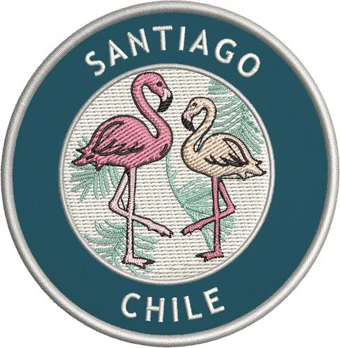 Miniatura 6 de Santiago - Parche bordado de dos flamencos de primera calidad, para planchar o coser, emblema decorativo para vacaciones, recuerdo, equipo de viaje