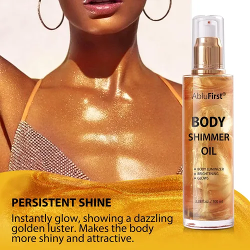 Miniatura 3 de Shimmer - Aceite corporal de verano con purpurina hidratante de luz brillante, no pegajoso, iluminador corporal de verano suave