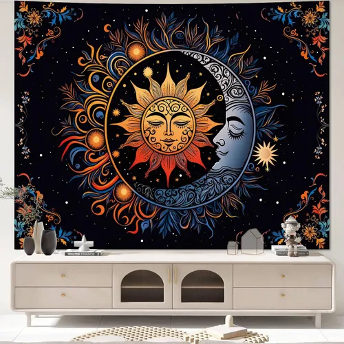 Miniatura 19 de Apdidl Tapiz de pared de bosque para dormitorio, estético, naturaleza, espacio exterior, galaxia, noche estrellada, tapiz para colgar en la pared