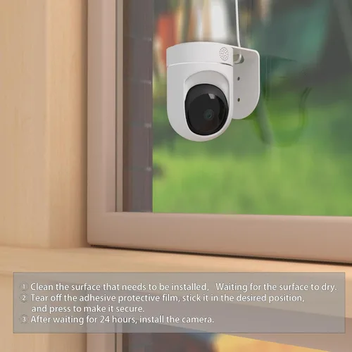 Miniatura 3 de Teccle Soporte de pared adhesivo para Eufy Indoor Cam E220 P24, sin taladrar sin herramientas, instalación sin daños
