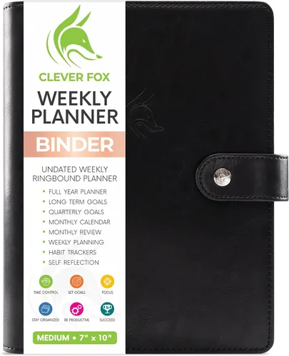 Miniatura 10 de Clever Fox Recambios de carpeta de planificador semanal, juego de recambio de página de planificador de 12 meses, planificador para gestión