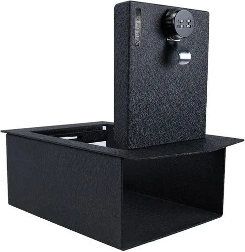 Miniatura 2 de Black Horse - Caja fuerte para consola central, organizador de caja de pistola negra, con cerradura reiniciable de combinación de 4 dígitos