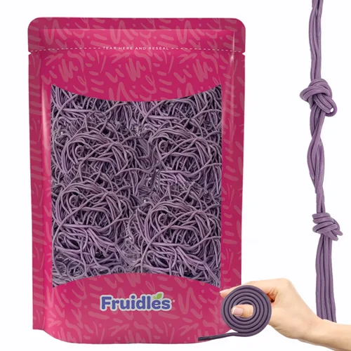 Miniatura 9 de Fruidles Cordones de regaliz, pajitas de caramelo largas, masticables suaves, sin gelatina, recuerdo de fiesta (cordones de uva, 4 libras)