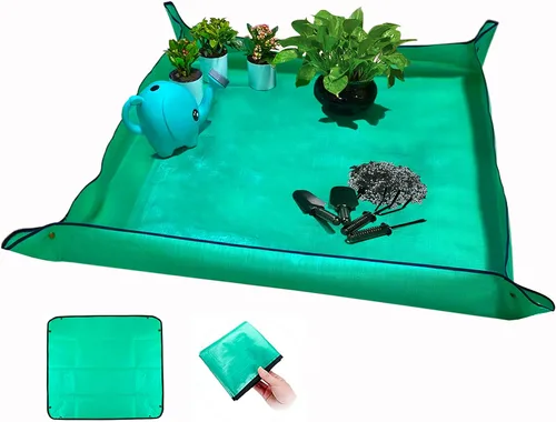 Miniatura 10 de BIUWING Tapete de trasplante de plantas de 39.4 x 39.4 pulgadas, impermeable, tapete de trasplante para suculentas, tapete portátil de jardinería