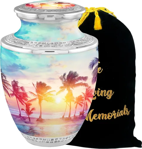 Miniatura 15 de Urnas de Cremación Personalizadas con Medallón Estético de Playa para Cenizas de Adultos Hombre Mujer - Urnas de Entierro de 200 libras para Cenizas