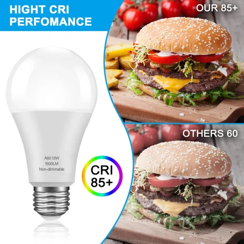 Miniatura 6 de Bombillas LED, bombillas LED A19 equivalentes a 100 W, luz blanca diurna de 13 W, 5000 K, bombillas LED de base media E26, 1500 lúmenes,