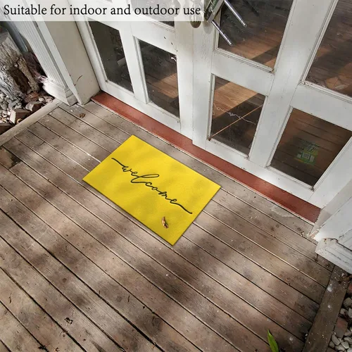 Miniatura 4 de AAZZKANG Alfombra Amarilla para Puerta Exterior Alfombra de Bienvenida para Puerta Interior, Alfombra Antideslizante de Goma para Puerta, Alfombras