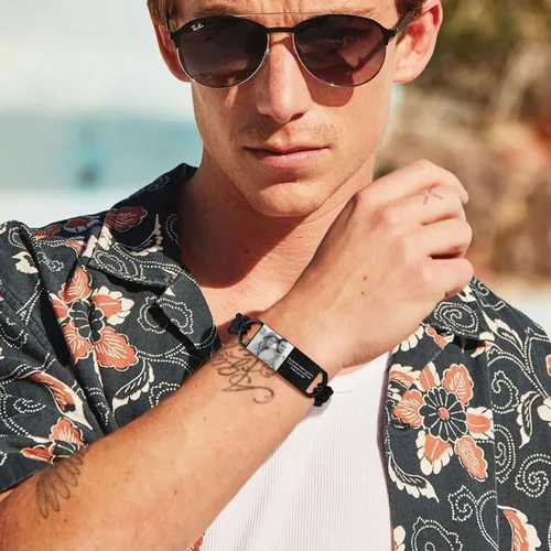 Miniatura 4 de MPRAINBOW Pulsera de fotos personalizada para hombres, regalos personalizados para él y ella, imagen personalizada, nombre y texto grabados de acero