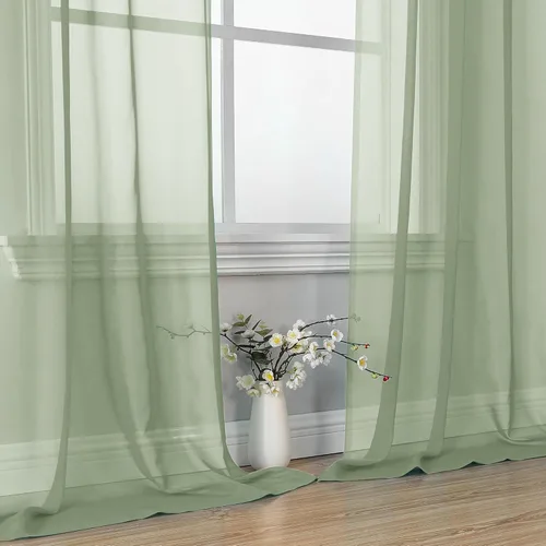 Miniatura 8 de OVZME Cortinas traslúcidas, ligeras, suaves, para estudio, sala de estar y dormitorio, juego de 2 paneles, 42 pulgadas de ancho x 84 pulgadas