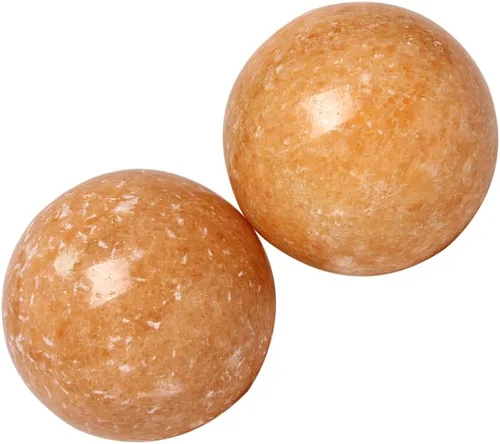 Miniatura 4 de BRABUD TQZDBS030 - Bolas chinas de estrés para la salud de Baoding de mármol naranja en piedra natural con caja