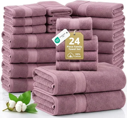 Miniatura 11 de Lane Linen Paquete de 4 toallas de baño 100 % algodón (35 x 66 pulgadas), hilado en anillo, extra grandes, secado rápido, suaves, de poca pelusa