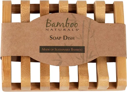 Bamboo Naturals Jabonera para pastilla de jabón para fregadero o ducha, bandeja resistente a olores, soporte de madera de bambú sostenible, ideal