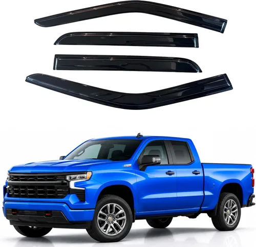 Miniatura 212 de IG - Visera para ventana para Ford Bronco y F150-F350 1980-1996, deflector lateral tipo cinta adhesiva, resistente, contra lluvia y viento