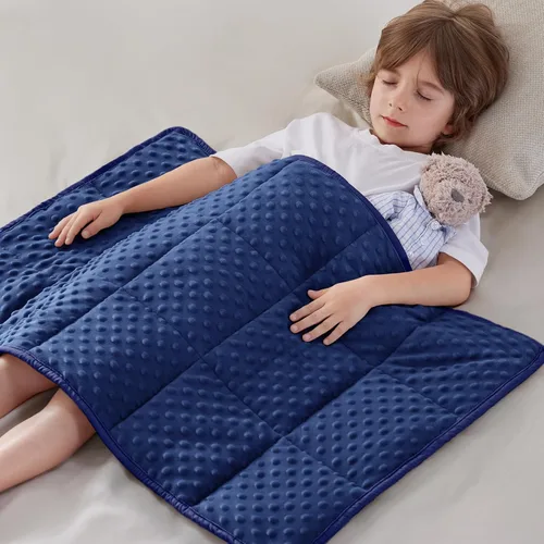 Miniatura 44 de anfie - Manta con peso para niños (40 x 60 pulgadas, 7 lb), manta refrescante para dormir, tamaño de manta ligera, transpirable, con cuentas de Gris