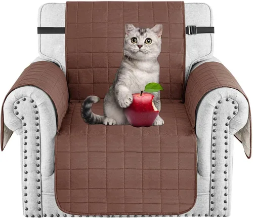 Miniatura 33 de MAXIJIN Fundas impermeables para sofá de 3 cojines, aptas para mascotas, fundas acolchadas para sofá de 69 pulgadas, lavables, protector de sofá