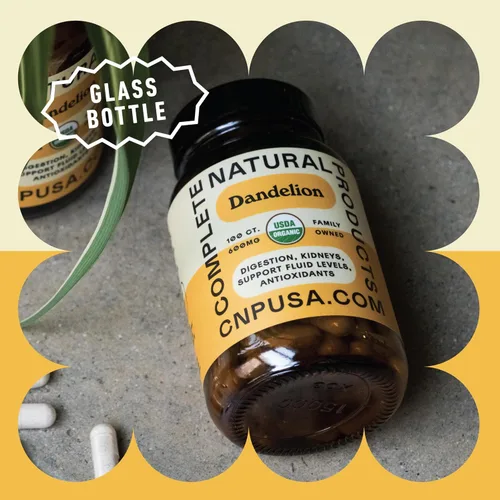 Miniatura 5 de Complete Natural Products Cápsulas de raíz de diente de león puras y orgánicas - Cápsulas de 600 mg 100 píldoras Raíz de diente de león seca