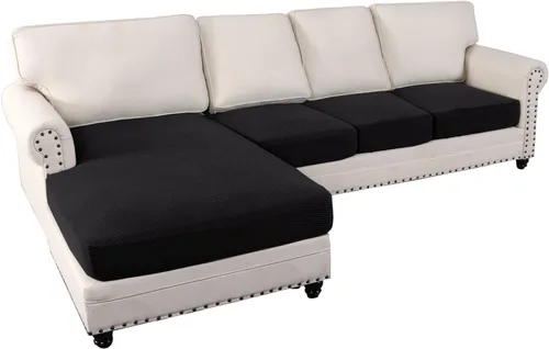 Miniatura 33 de MIFXIN Fundas para sofá modular, 3 piezas, funda de asiento de sofá de terciopelo elástico en forma de L, funda de cojín separada, protector