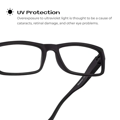 Miniatura 4 de Readerest - Lentes de lectura de luz azul - Gafas ligeras para computadora con bisagras de resorte - Protección UV, antirreflejante y contra la Negro