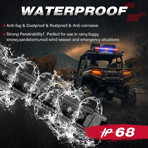 Miniatura 4 de OFFROADTOWN Barra de luz LED de persecución de 20 pulgadas, luces traseras UTV, luz intermitente de seguridad con luz intermitente de freno