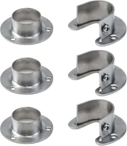 Miniatura 9 de 4 piezas de 2.008 in/2 pulgadas de diámetro de acero inoxidable para armario de armario de armario soporte de extremo de zócalo de soporte, soporte