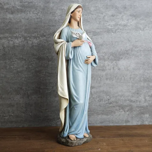 Miniatura 5 de BC Católica Estatua de María Madre Expectante, 12.8" H Figura de la Santísima Virgen María, María Embarazada para Regalo de Mamá Embarazada