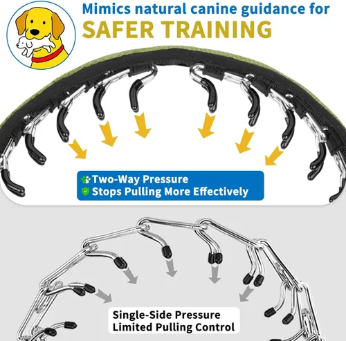 Miniatura 2 de Mayerzon Collar de Perro sin Tirones, Collar de Martingala Patentado para Perros Pequeños, Medianos y Grandes con Hebilla y Nylon Resistente