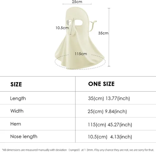 Miniatura 2 de Polaina para el cuello, máscara de protección solar, pasamontañas, bandanas de cara completa, cubierta de protección solar UPF50+ con bucles